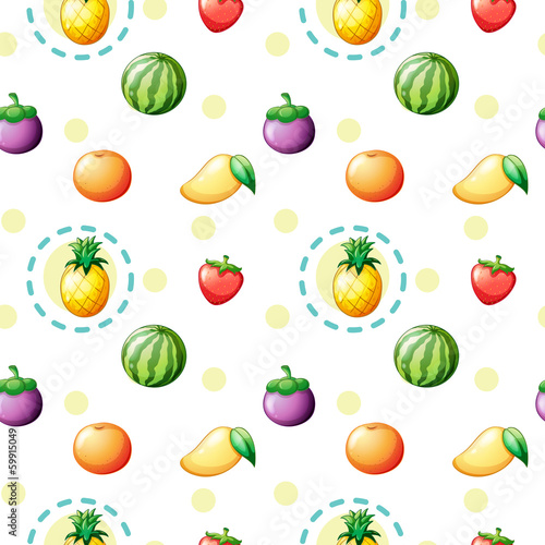 Seamless design with fruits
