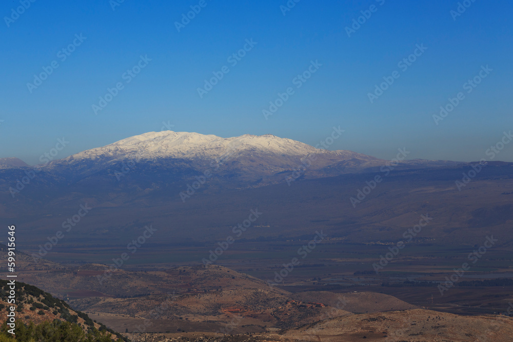 Snow mountain Hermon, Israel