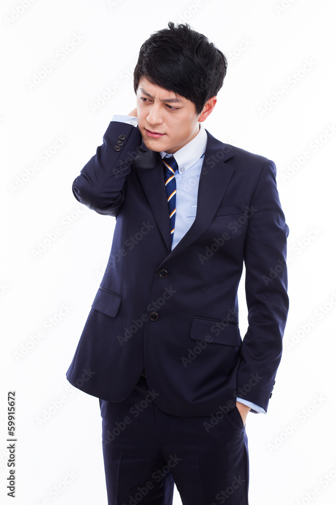 Young Asian man having a stress