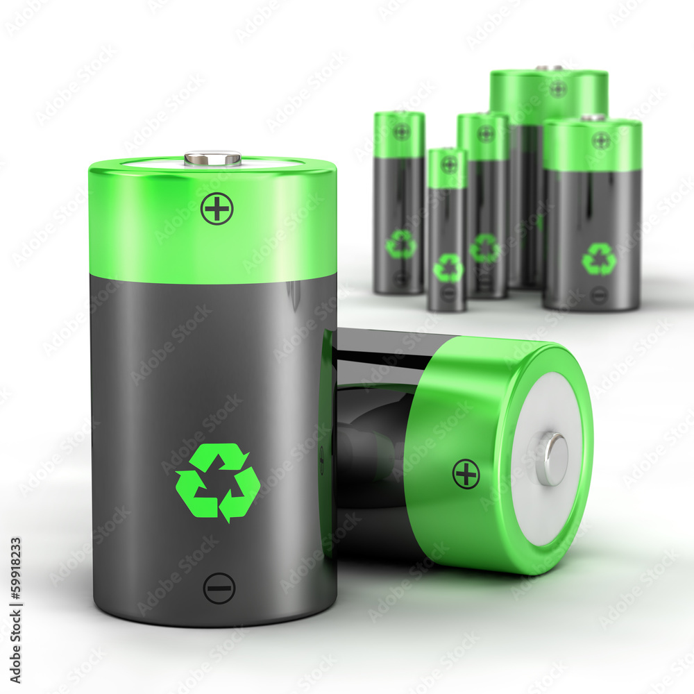 Rechargeable batteries isolated on white Rechargeable batteries isolated on white