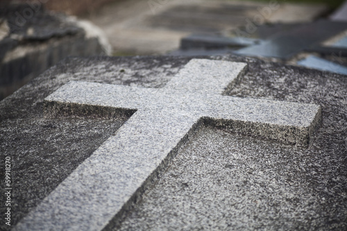 Vászonkép Cross in the cemetery