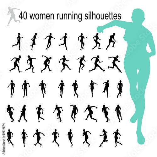 women running silhouettes