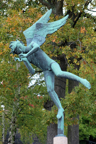 Angel Musician in Millesgarden sculpture garden in Stockholm photo