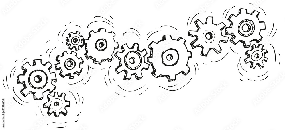 Vector cartoon gear wheels Stock Vector | Adobe Stock
