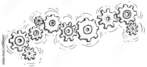 Vector cartoon gear wheels