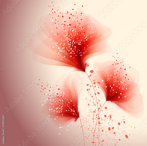 Fototapeta Naklejka Na Ścianę i Meble -  vector background with poppy