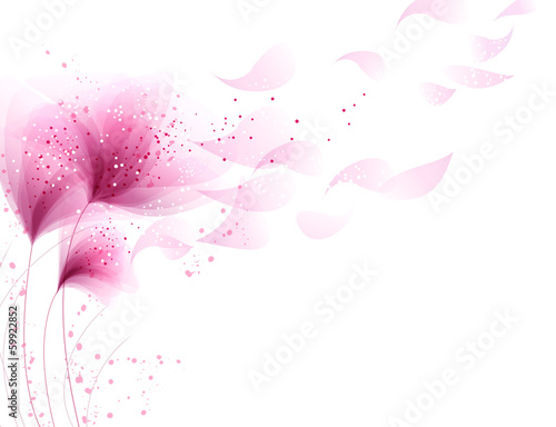Naklejka tło z różowe kwiaty