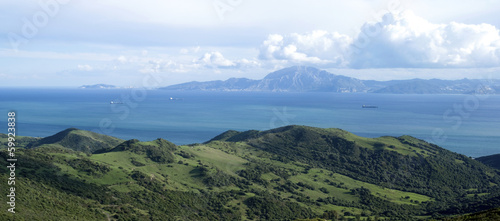 Strait of Gibraltar. Jebel Musa, Morocco background