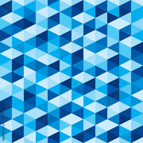 Abstract Geometric Background - Seamless Blue Pattern