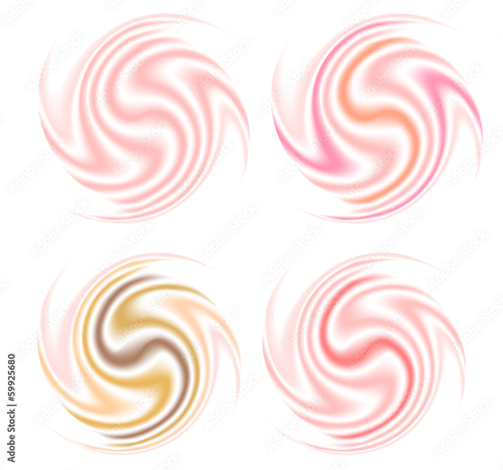 Abstract smooth cream swirl set Abstract smooth cream swirl set