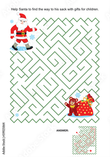 Maze game for kids - Santa and his sack