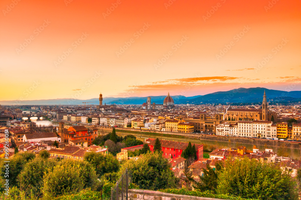 Florence at sunset.