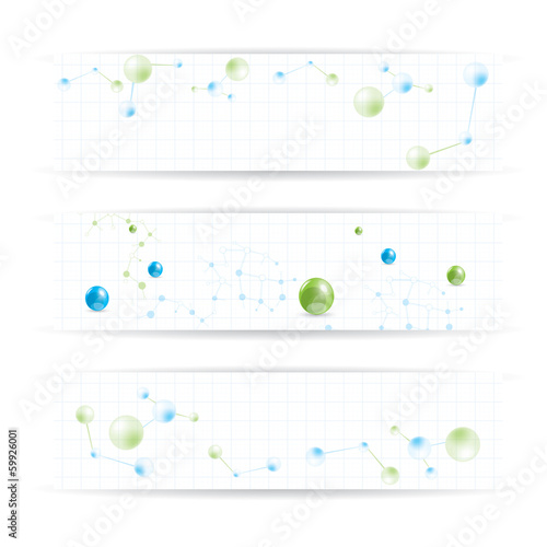 Abstract molecule banner set
