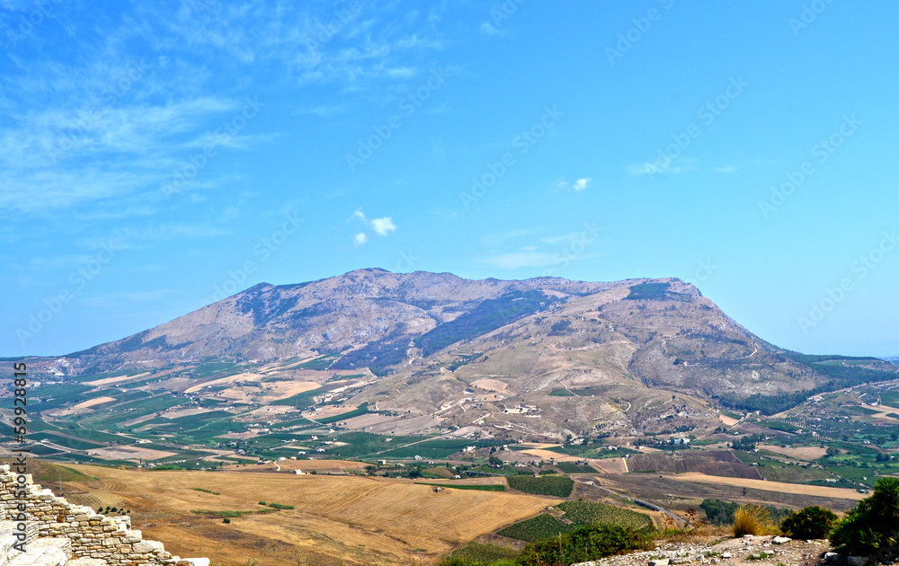 Fototapeta premium View from the hill of Segesta - Trapani, Sicily