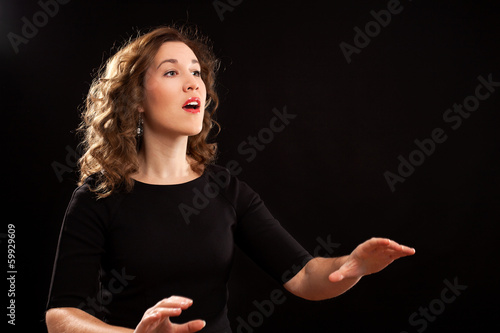 Canvas-taulu Female choir conductor