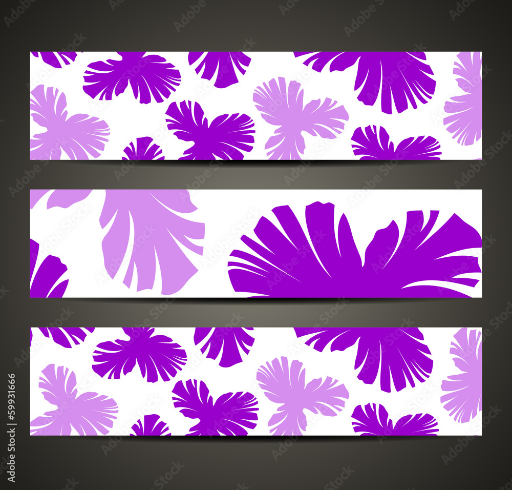 Naklejka premium banner with floral pattern