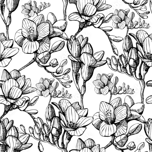 sketch flower seamless