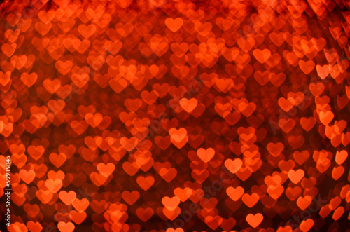 many small glowing red hearts