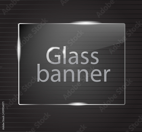 Elegant rectangle glassy transparent shining banner