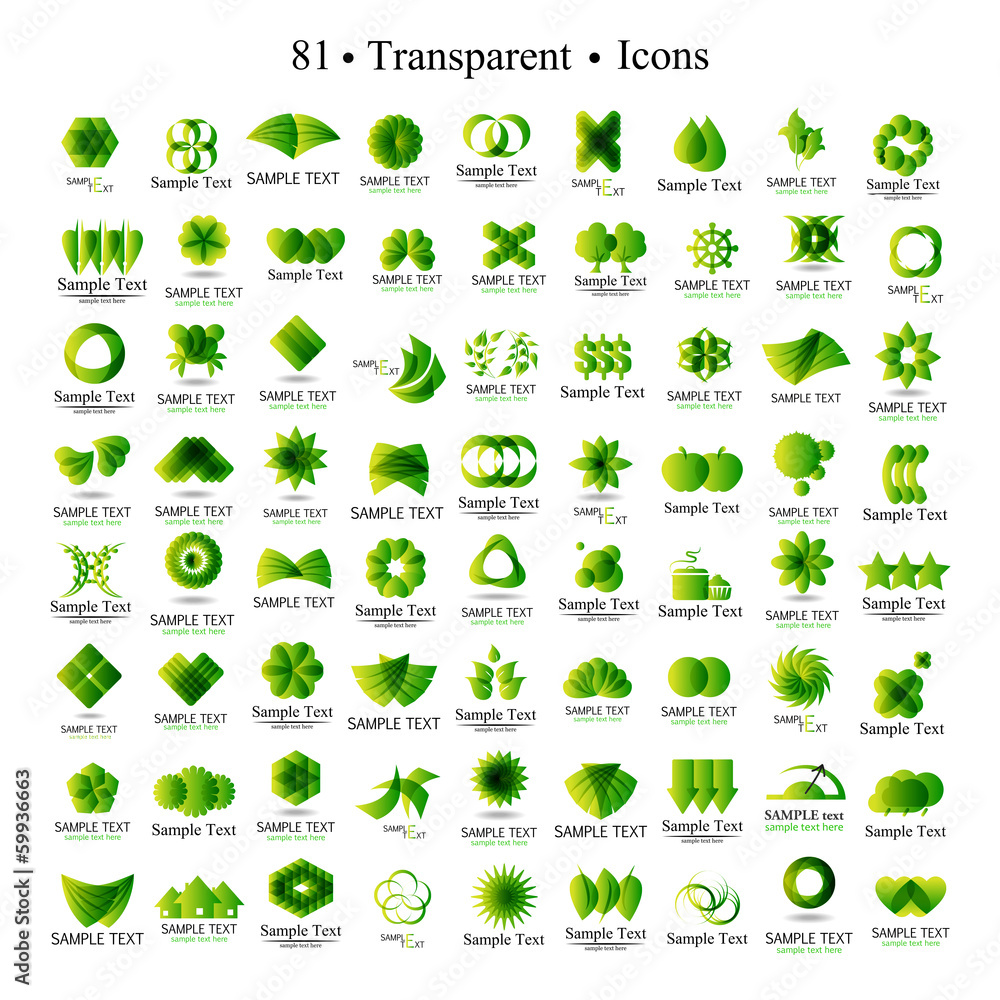 Fototapeta premium Unusual Icons Set - Isolated On White Background
