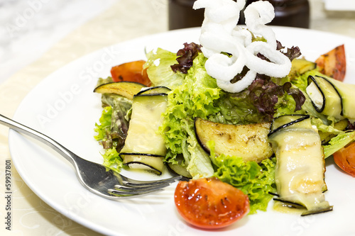 vegetable salad and cheese