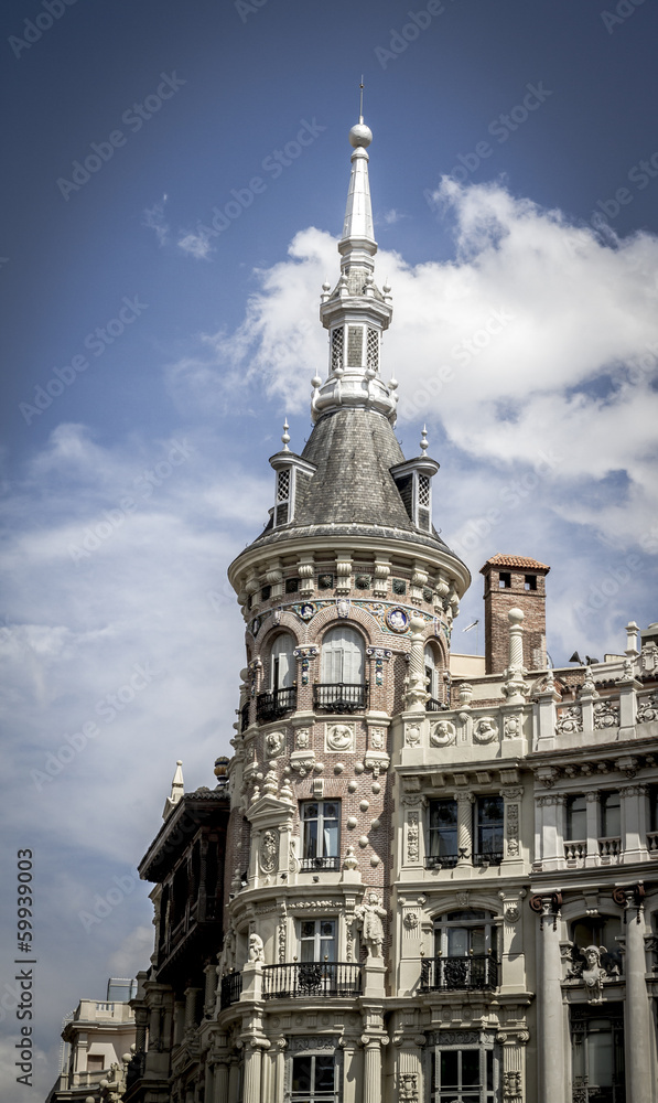Bank, Image of the city of Madrid, its characteristic architectu Bank, Image of the city of Madrid, its characteristic architectu