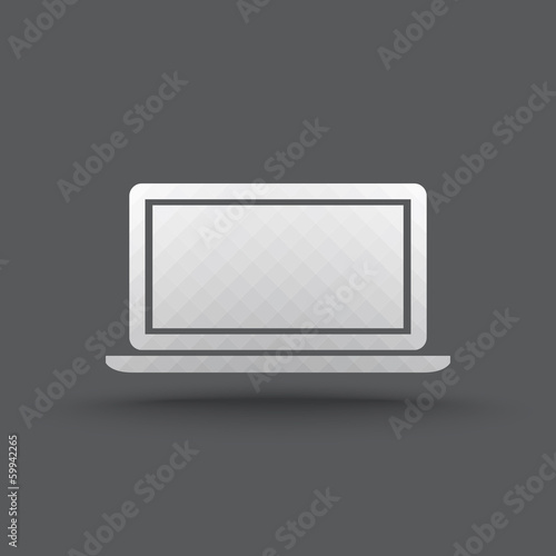 Vector of transparent laptop icon on isolated background