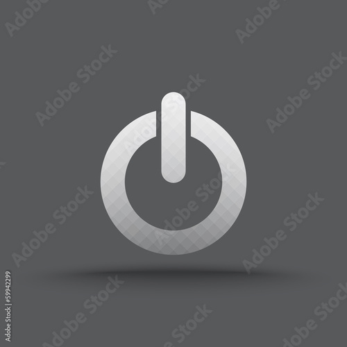 Vector of transparent power button icon on isolated background