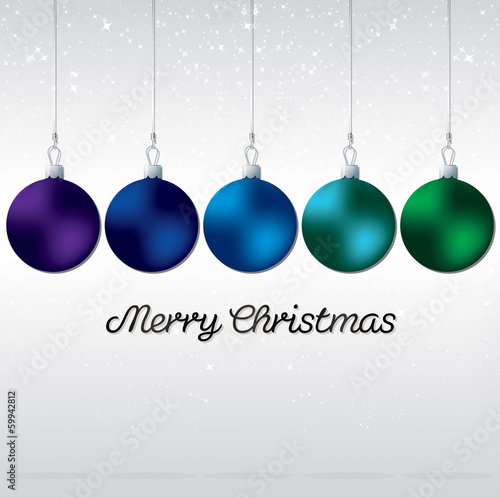 Simple, elegant bauble Christmas card in vector format.
