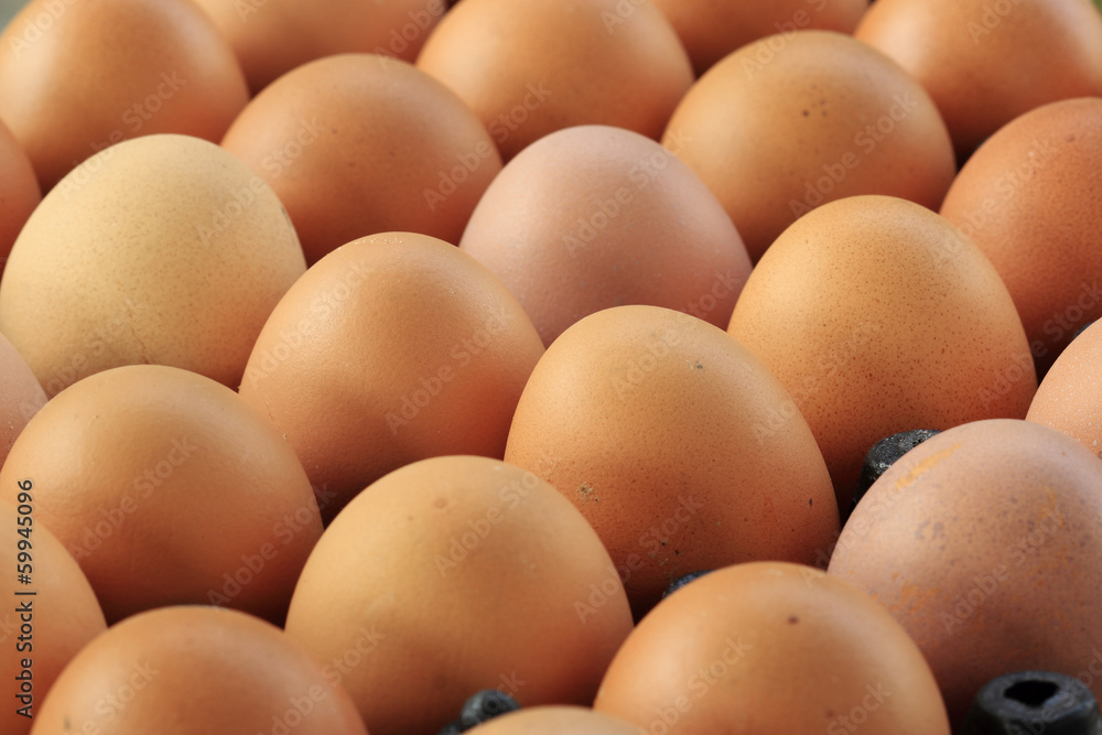 Plastic Tray with fresh eggs