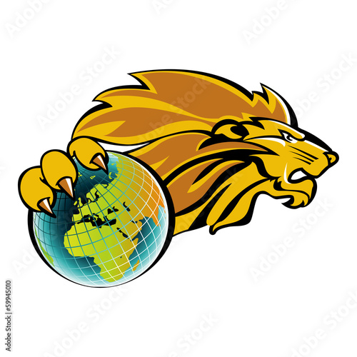 Fototapeta Naklejka Na Ścianę i Meble -  Lion own the world