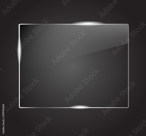 Elegant rectangle glassy transparent shining banner
