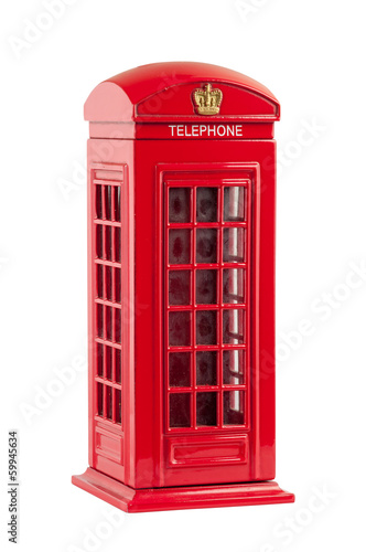 Photography Moneybox representing red british telephone booth