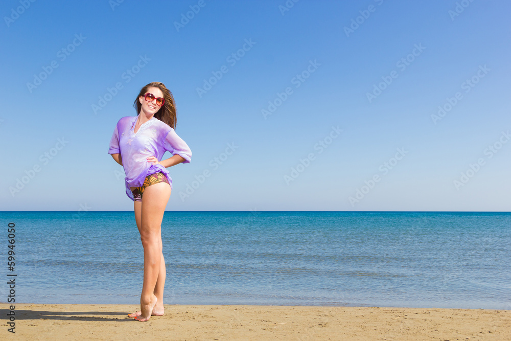 Happy Beautiful Woman Enjoying Summer Vacation Happy Beautiful Woman Enjoying Summer Vacation
