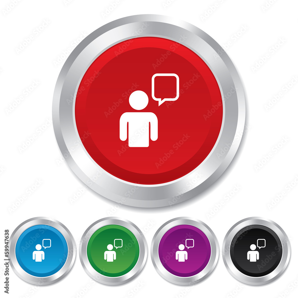 Chat sign icon. Speech bubble symbol. Chat sign icon. Speech bubble symbol.