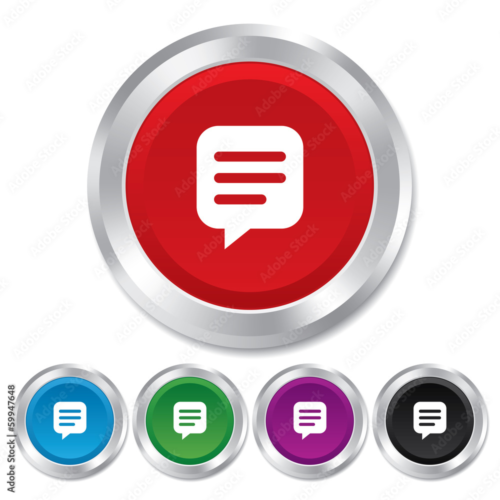 Chat sign icon. Speech bubble symbol. Chat sign icon. Speech bubble symbol.