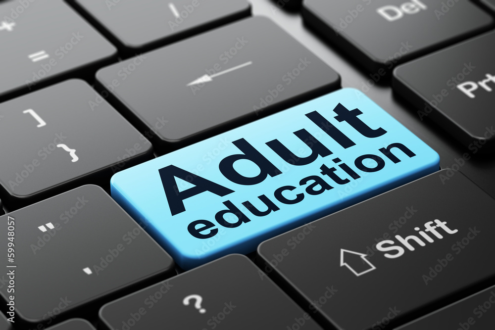 Fototapeta premium Education concept: Adult Education on computer keyboard