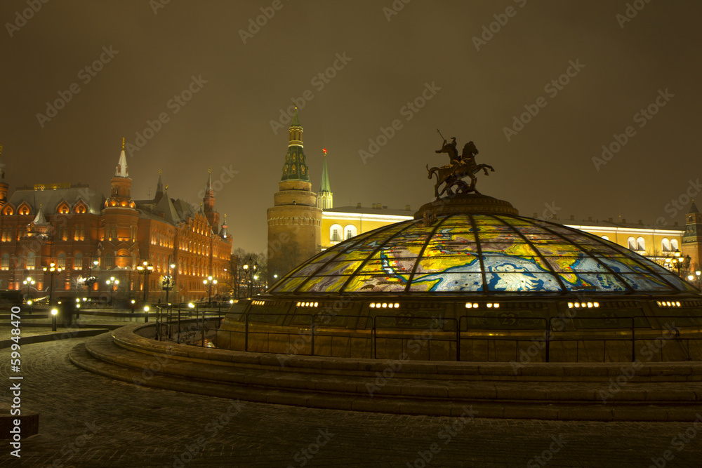 Fototapeta premium Russia. Moscow. Winter. Night lighting.