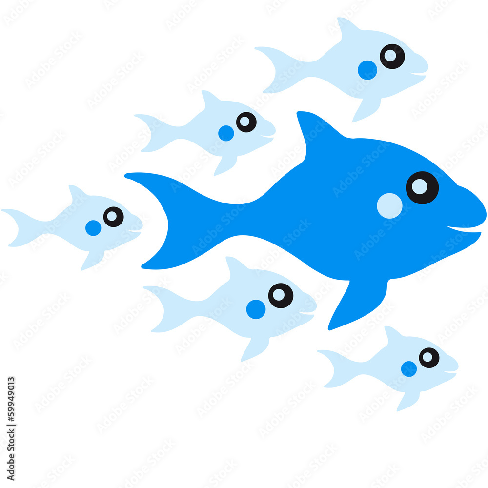 Cute Fish Babys And Mother Cute Fish Babys And Mother