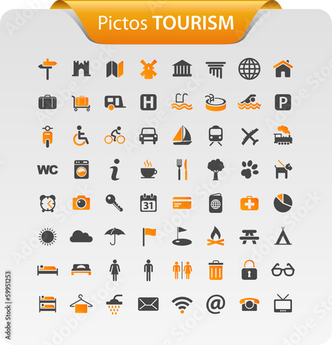 Icones cartes et tourisme