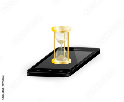 smartphone and sandclock