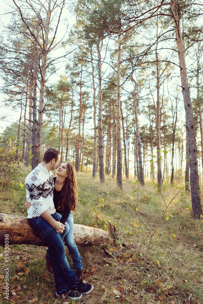 Young couple in love outdoor Young couple in love outdoor
