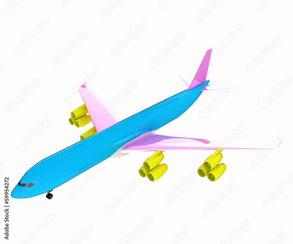 Airplane of CMYK concept Airplane of CMYK concept