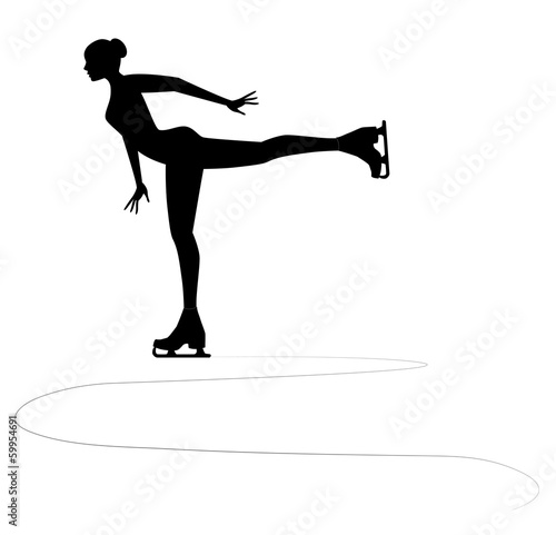 silhouette di pattinatrice sul ghiaccio