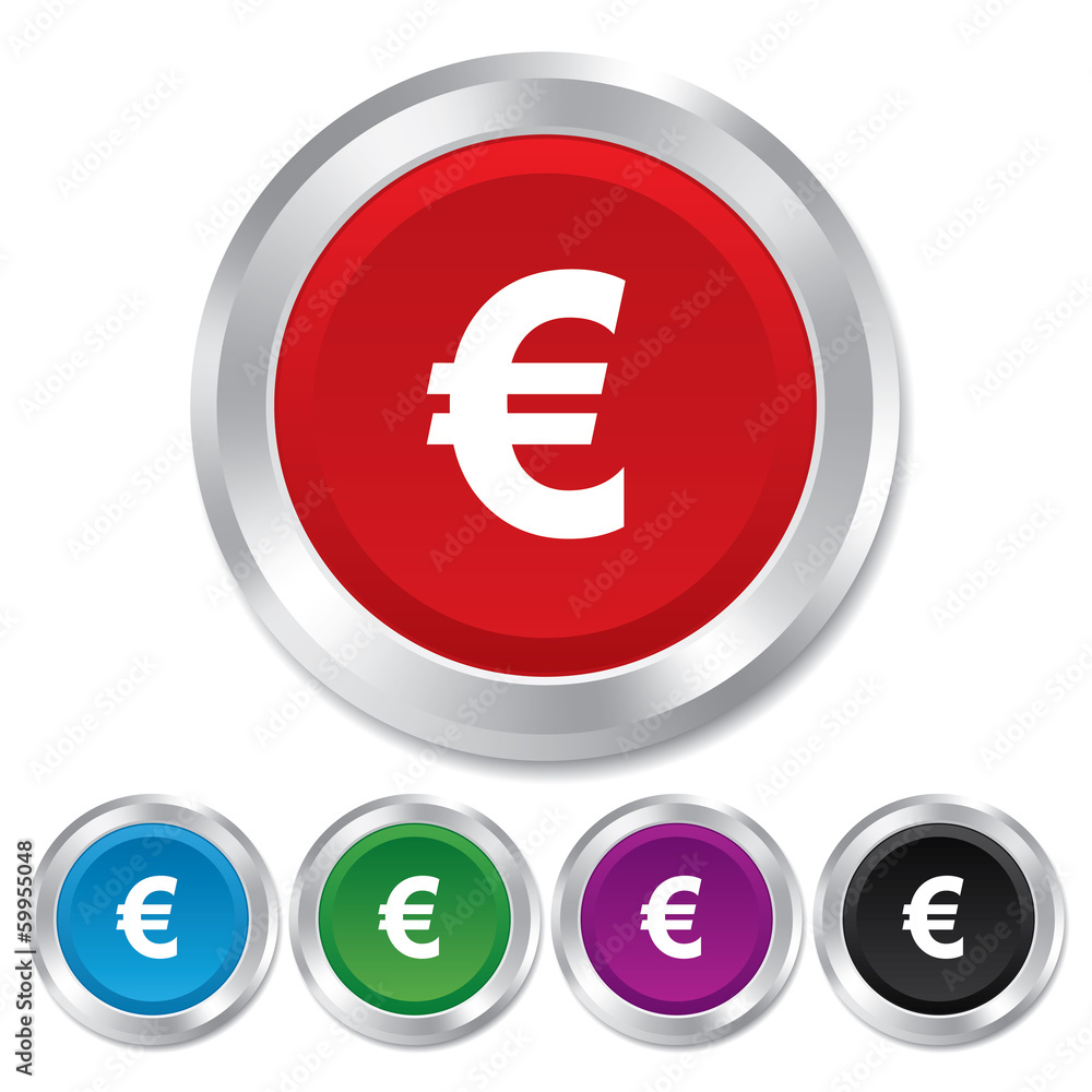 Euro sign icon. EUR currency symbol. Euro sign icon. EUR currency symbol.