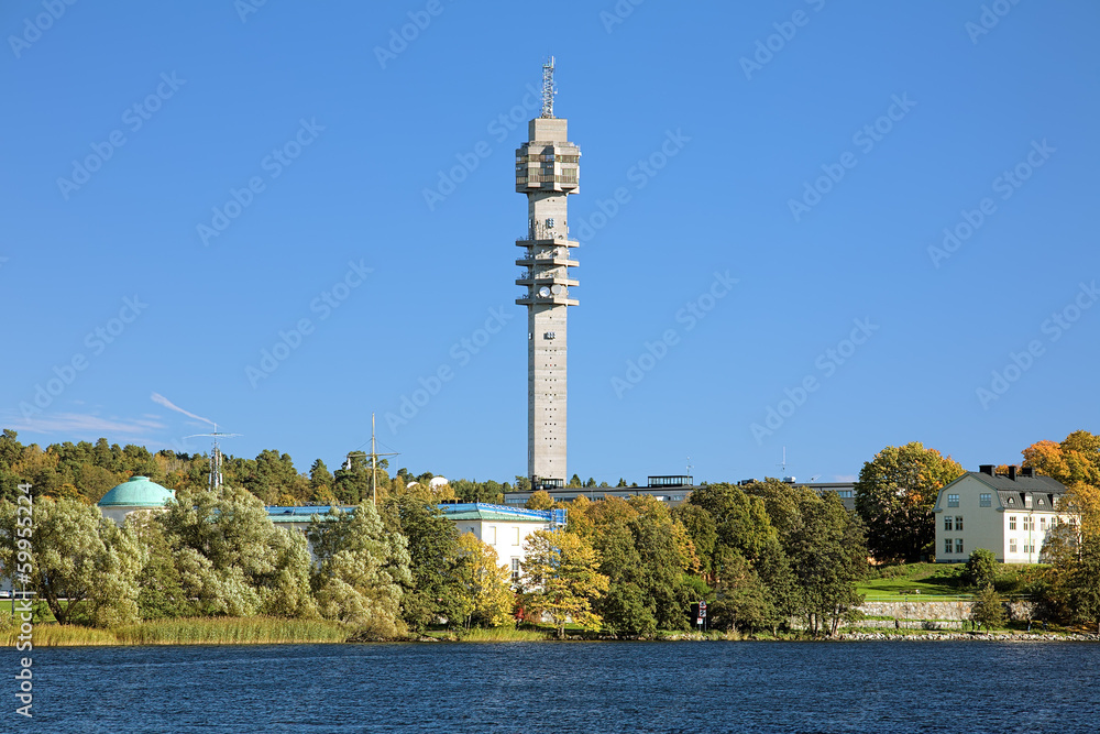 Obraz premium Kaknas TV tower (Kaknastornet) in Stockholm, Sweden
