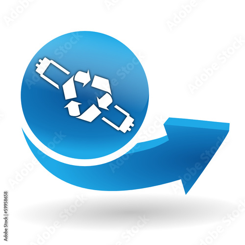 néon recyclable sur bouton web bleu