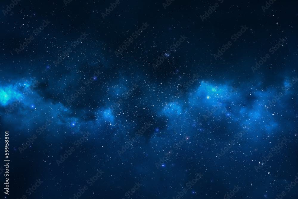 Naklejka premium Nocne niebo - Wszechświat pełen gwiazd, mgławic i galaktyk