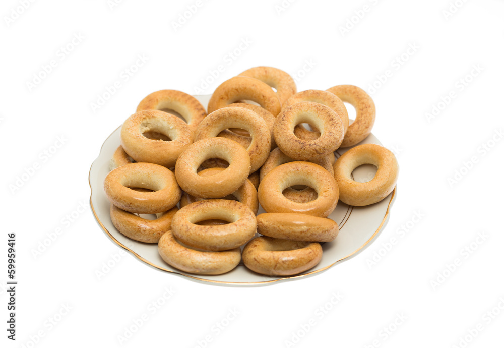 Bagels laid out on a plate