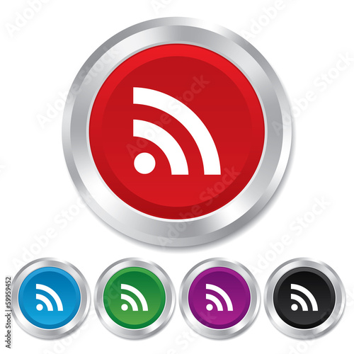 RSS sign icon. RSS feed symbol.